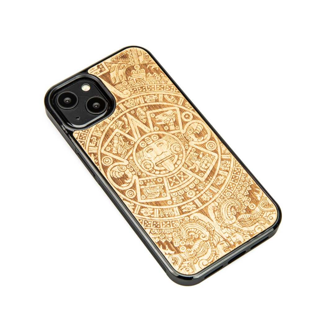 Drewniane Etui na iPhone 13 KALENDARZ AZTECKI ANIEGRE (2)
