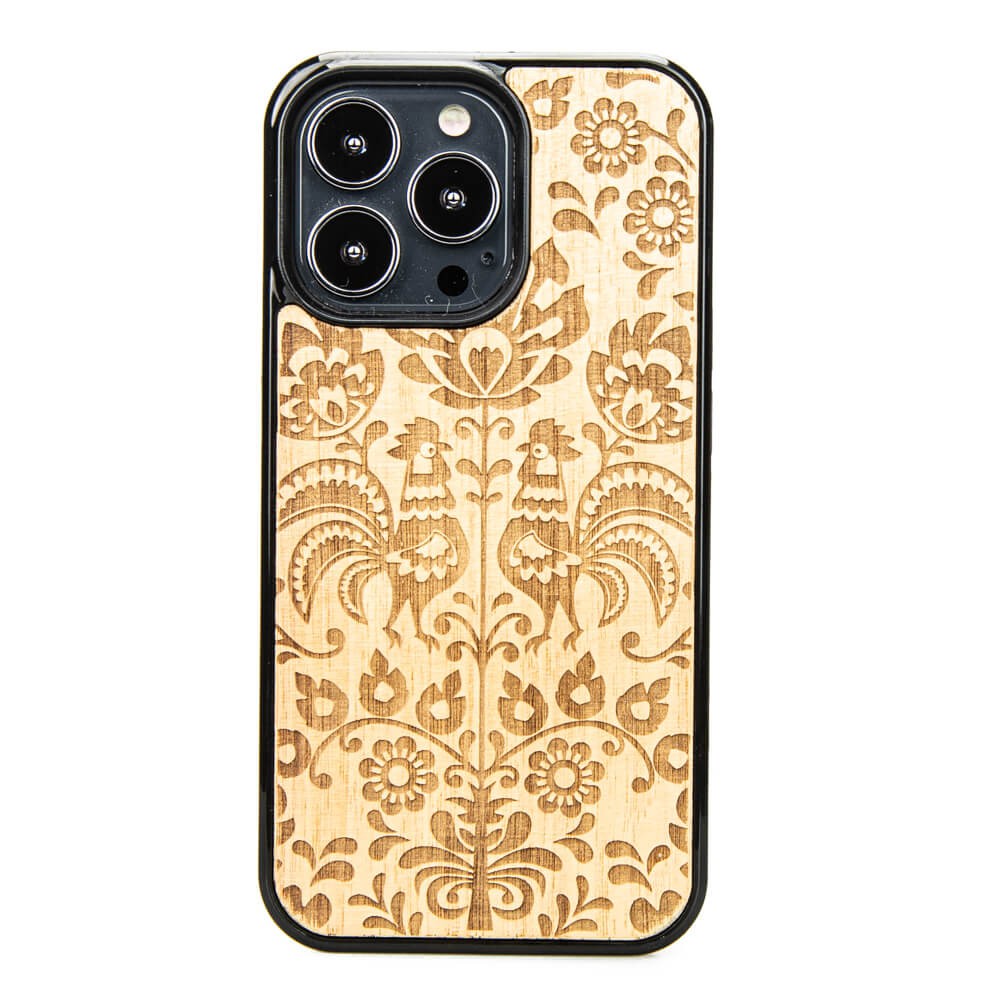 Drewniane Etui na iPhone 13 Pro POLSKI FOLK ANIEGRE (1)