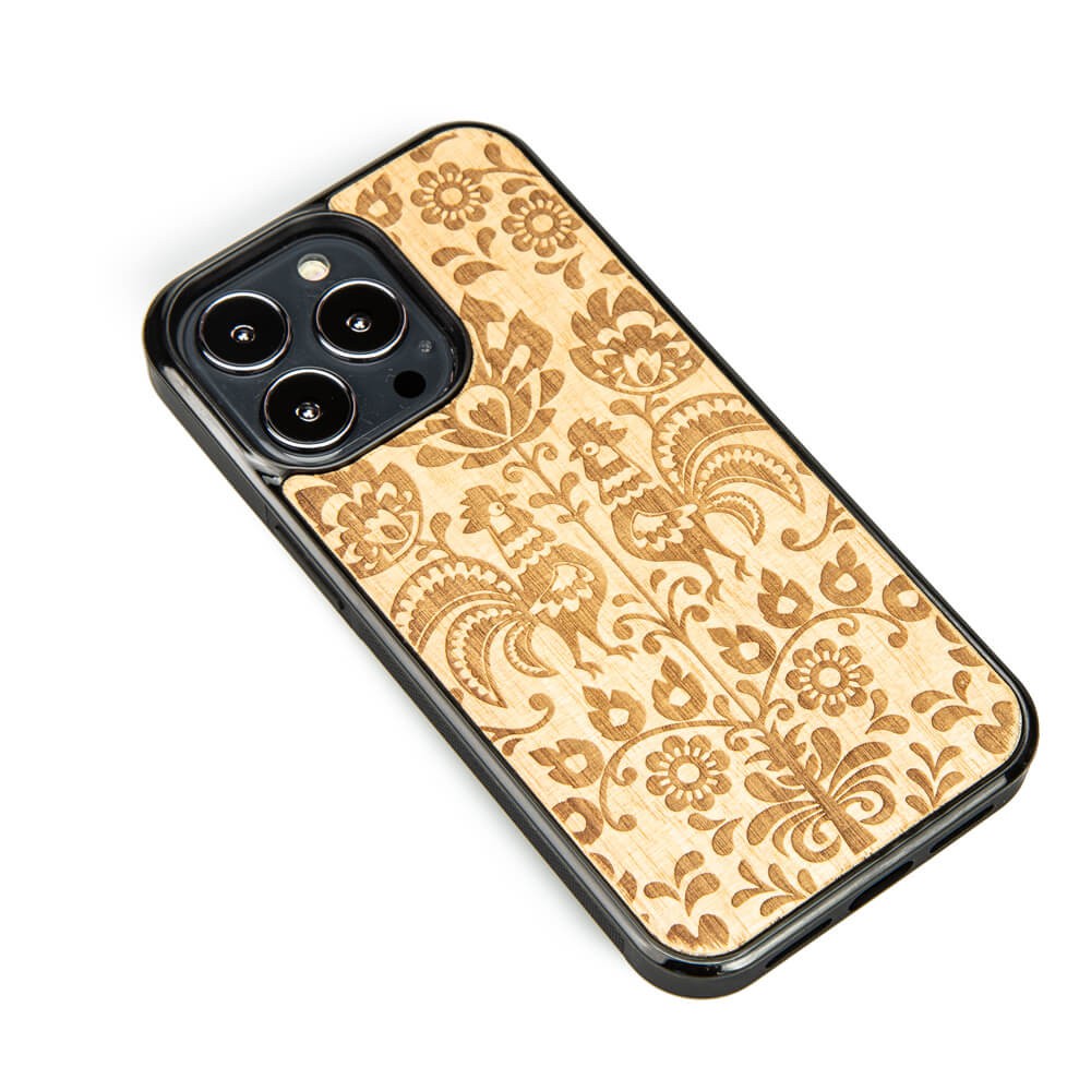 Drewniane Etui na iPhone 13 Pro POLSKI FOLK ANIEGRE (2)
