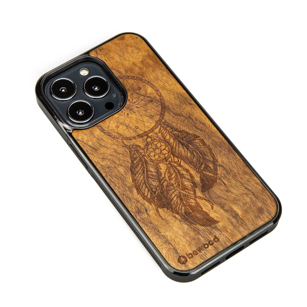 Drewniane Etui na iPhone 13 Pro ŁAPACZ SNÓW IMBUIA (2)