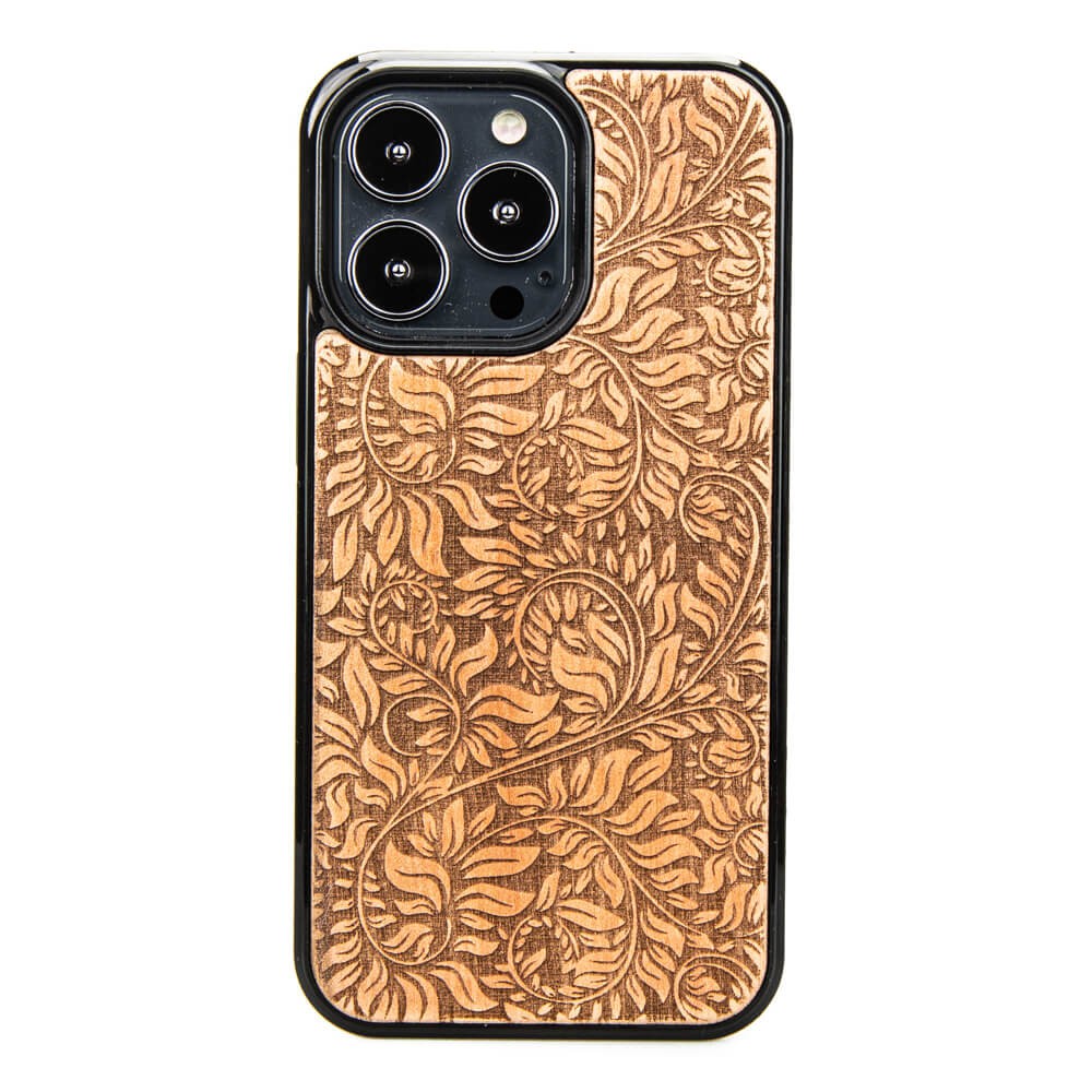 Drewniane Etui na iPhone 13 Pro LIŚCIE JABŁOŃ (1)