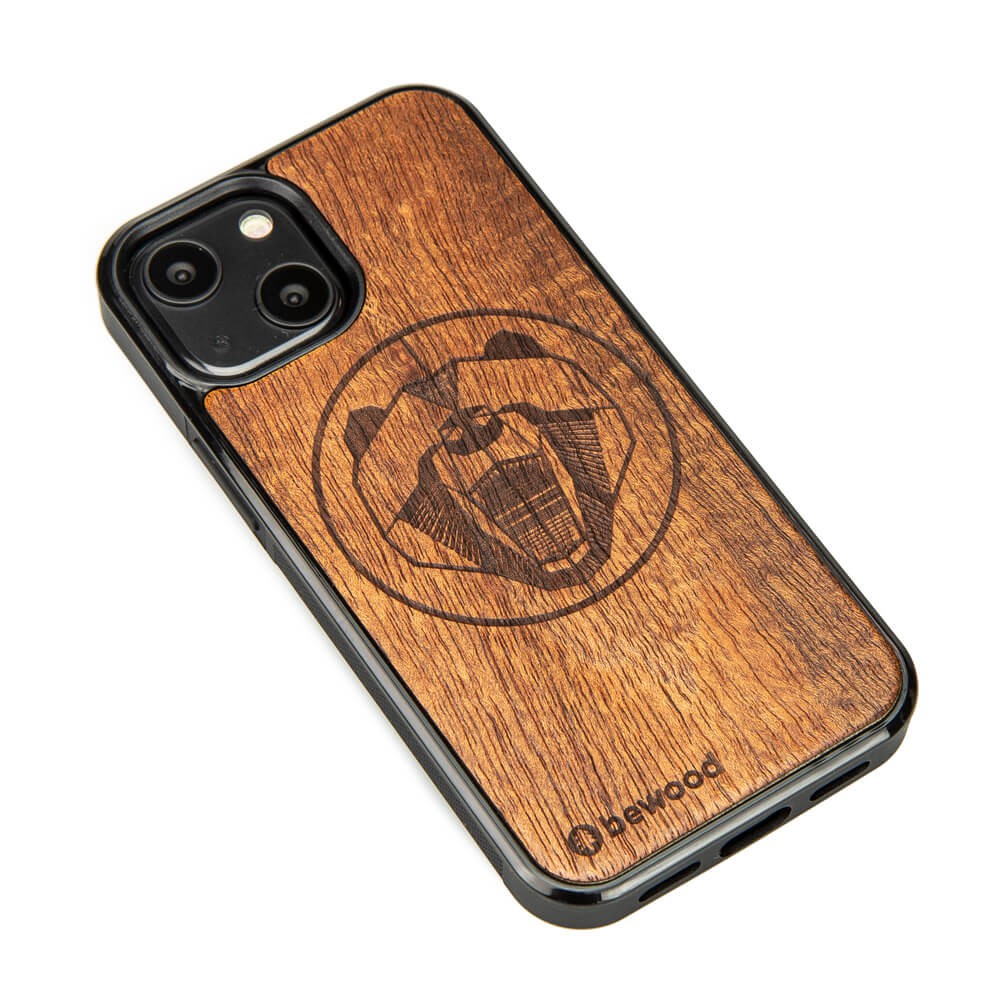 Drewniane Etui na iPhone 13 Mini NIEDŹWIEDŹ MERBAU (2)
