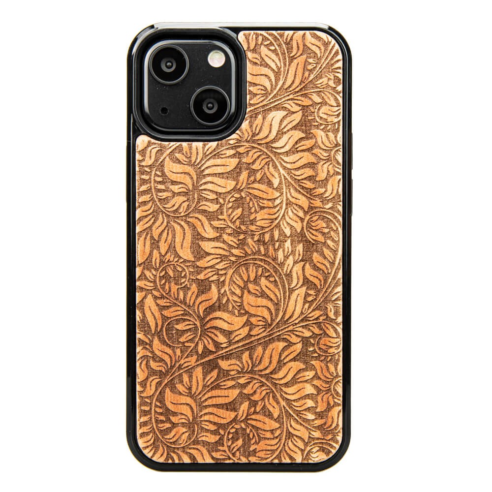Drewniane Etui na iPhone 13 Mini LIŚCIE JABŁOŃ (1)