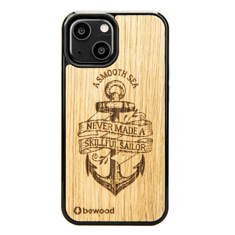 Drewniane Etui na iPhone 13 Mini KOTWICA DĄB (1)