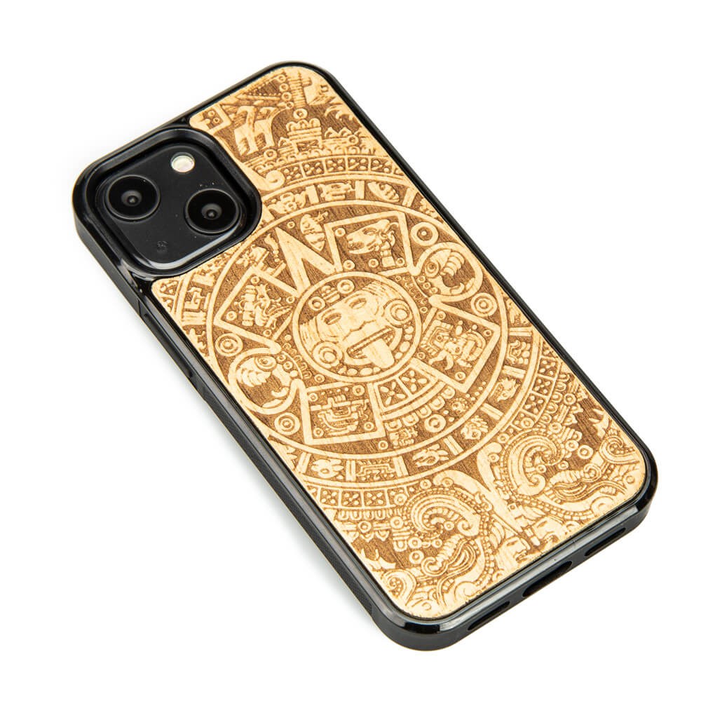 Drewniane Etui na iPhone 13 Mini KALENDARZ AZTECKI ANIEGRE (2)
