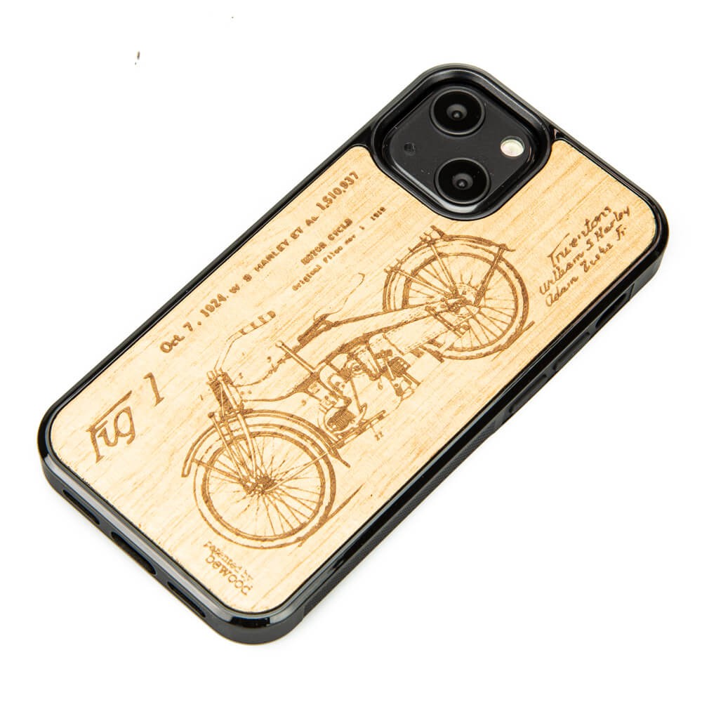 Drewniane Etui na iPhone 13 Mini HARLEY PATENT ANIEGRE (2)