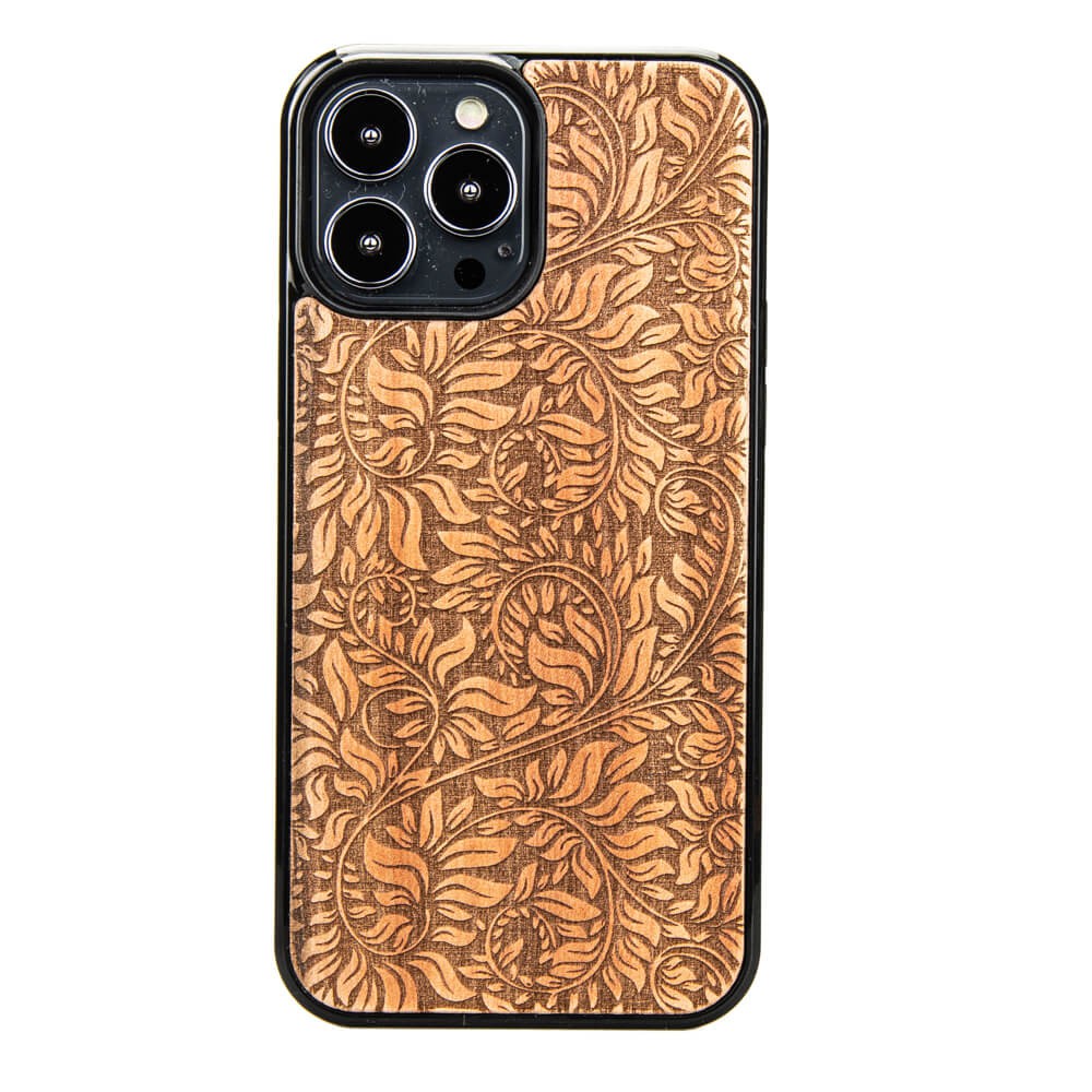 Drewniane Etui na iPhone 13 Pro Max LIŚCIE JABŁOŃ (1)