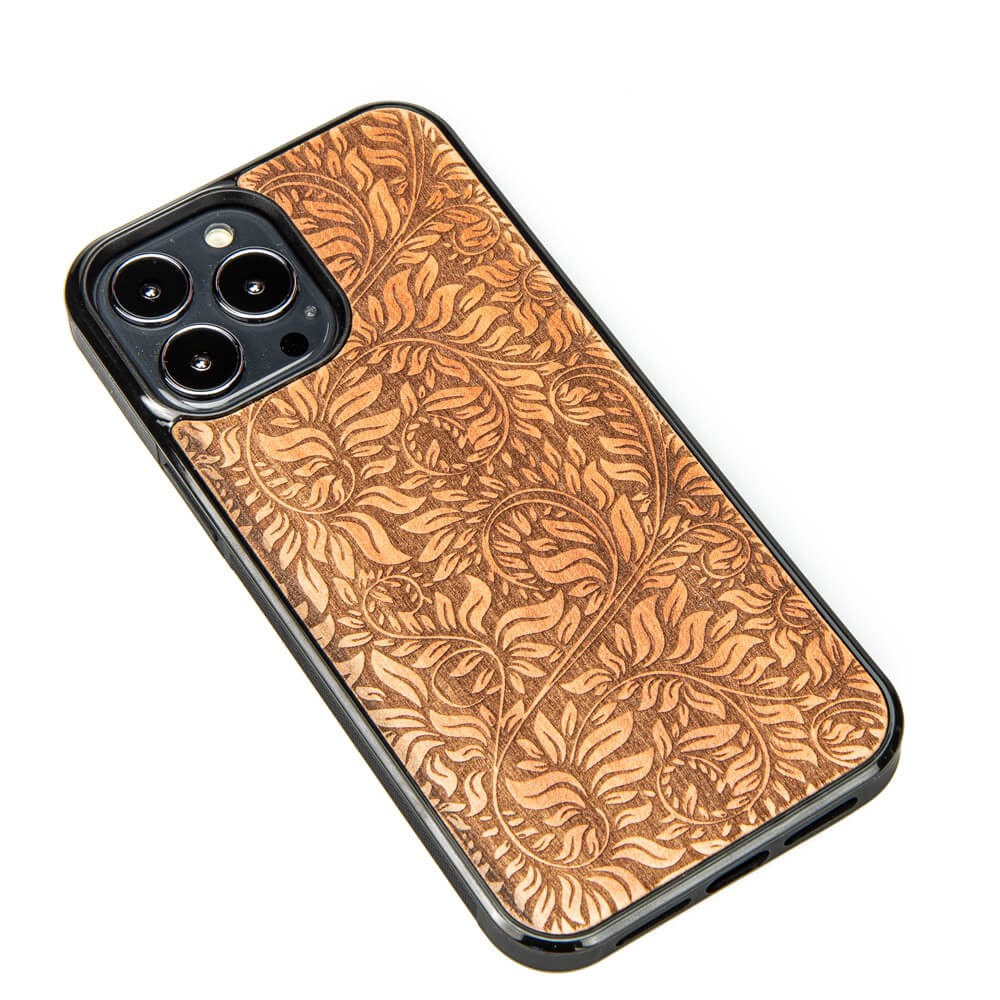Drewniane Etui na iPhone 13 Pro Max LIŚCIE JABŁOŃ (2)
