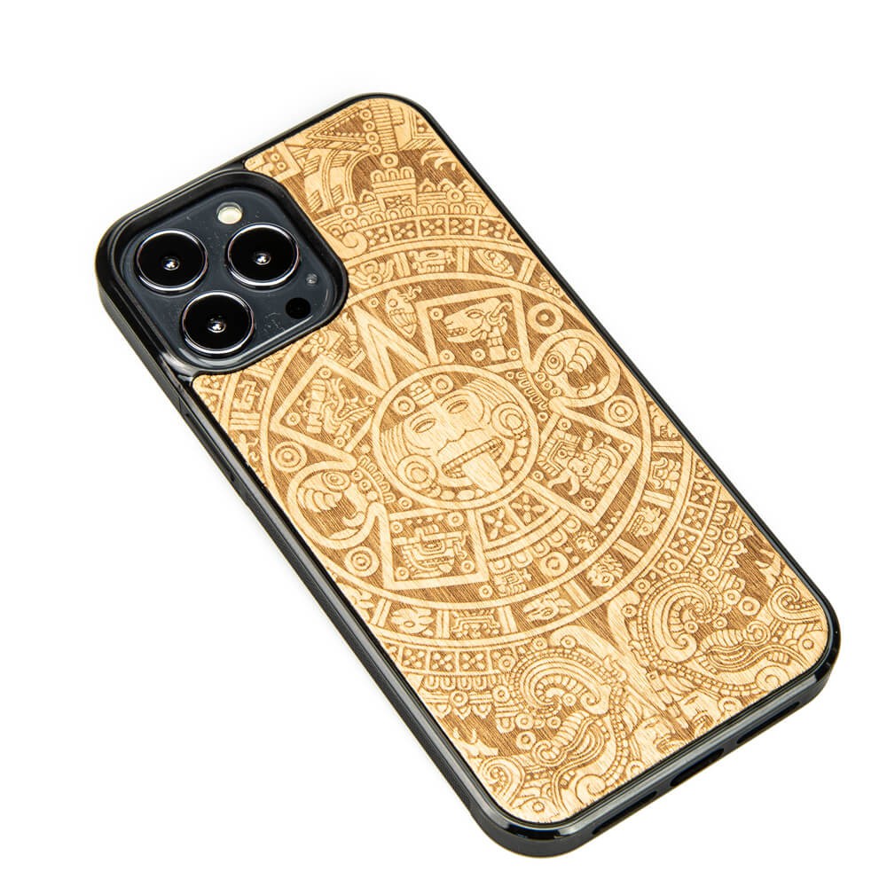 Drewniane Etui na iPhone 13 Pro Max KALENDARZ AZTECKI ANIEGRE (2)