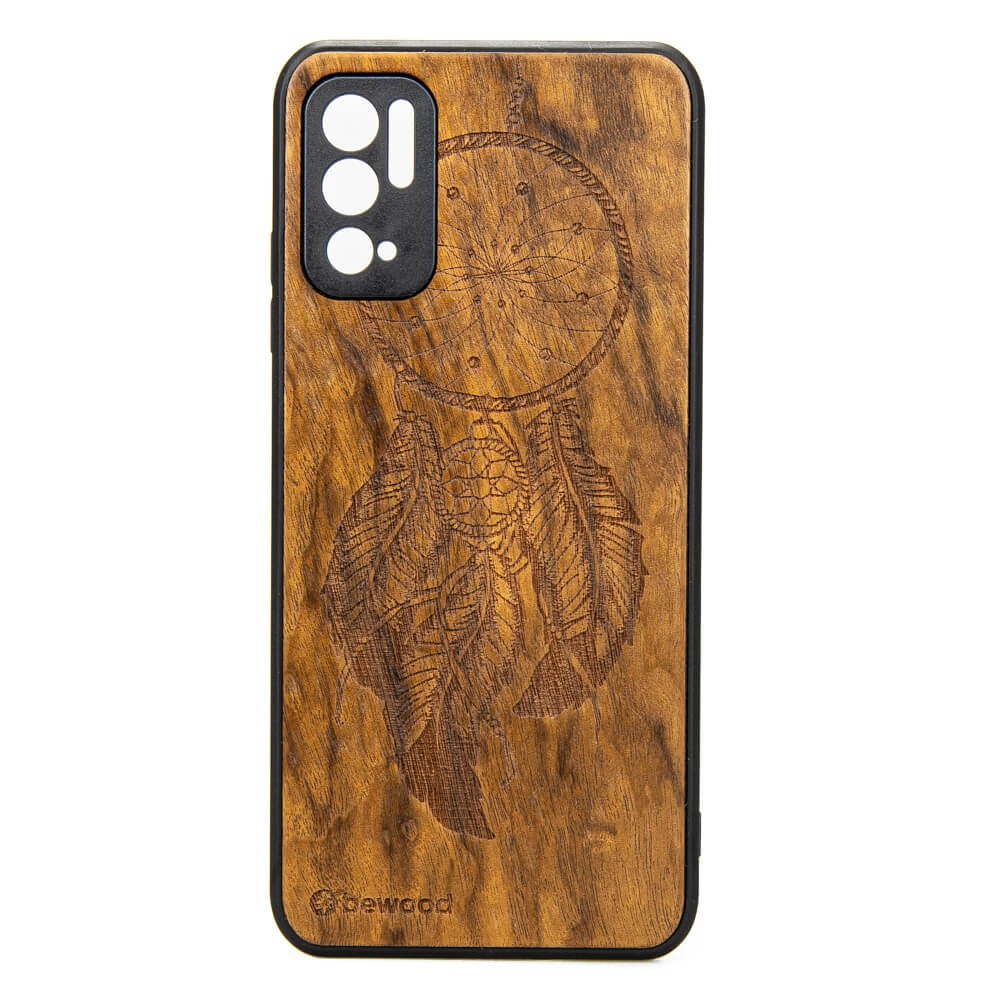 Drewniane Etui Xiaomi Redmi Note 10 5G ŁAPACZ SNÓW IMBUIA (1)