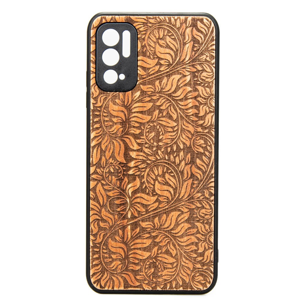 Drewniane Etui Xiaomi Redmi Note 10 5G LIŚCIE JABŁOŃ (1)