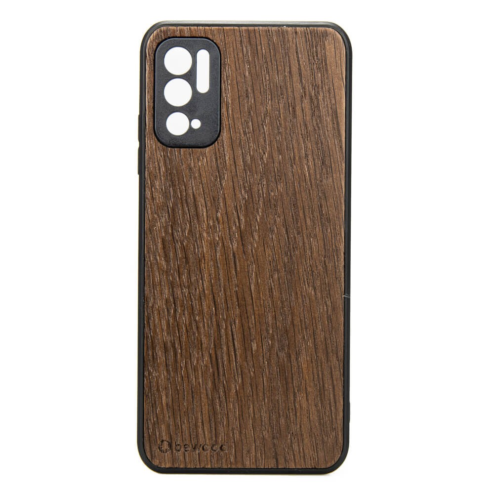 Drewniane Etui Xiaomi Redmi Note 10 5G DĄB WĘDZONY (1)