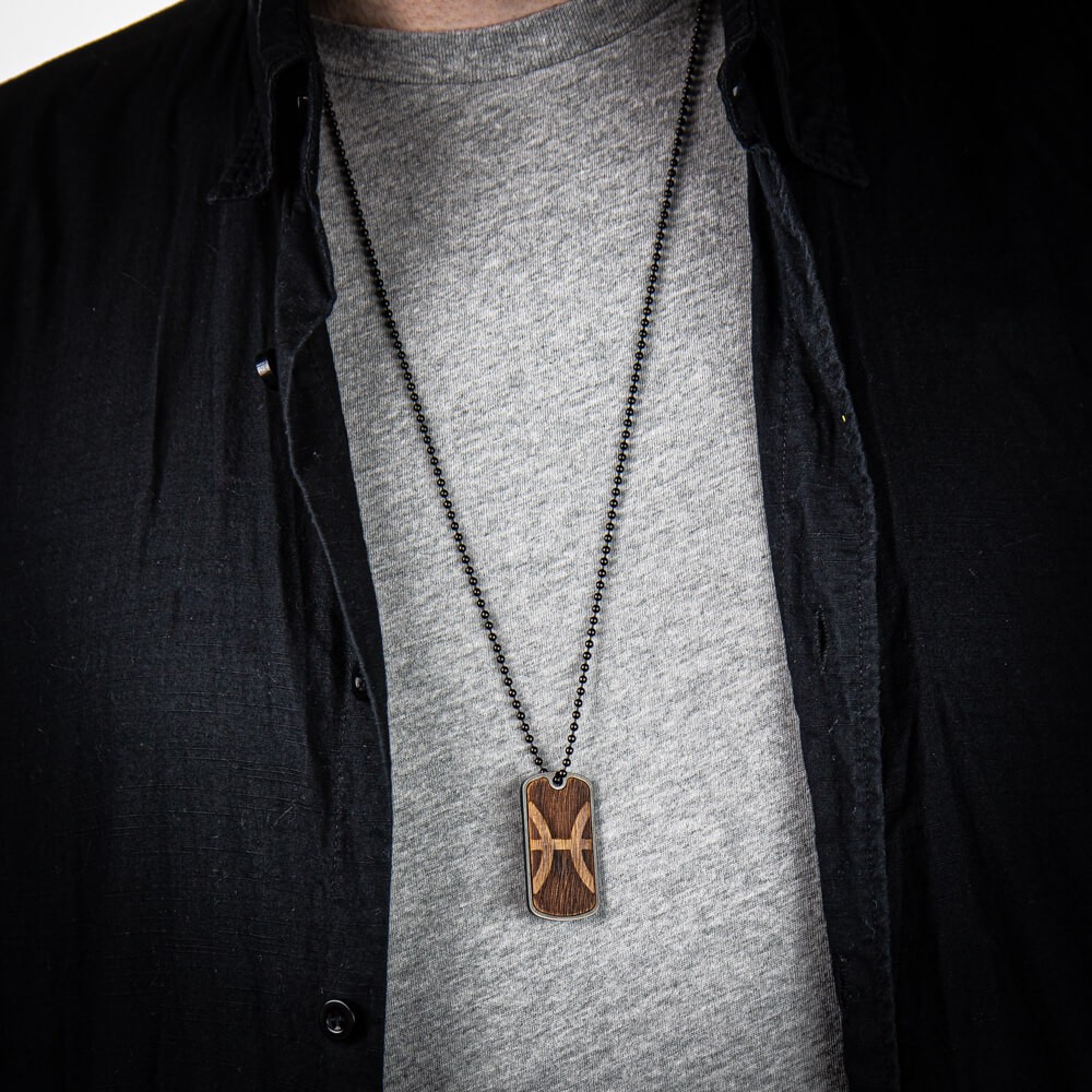 Dog tag Bewood Zodiac Signs Imbuia Black (4)