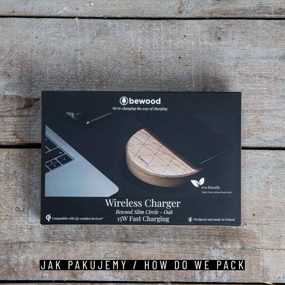 Ładowarka indukcyjna Bewood Slim Circle QI 15W Dąb (9)