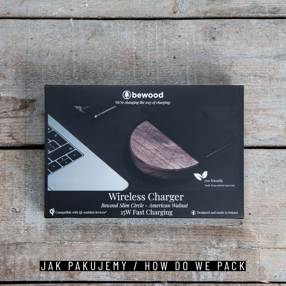 Wireless Charger Bewood Slim Circle QI 15W Walnut (11)