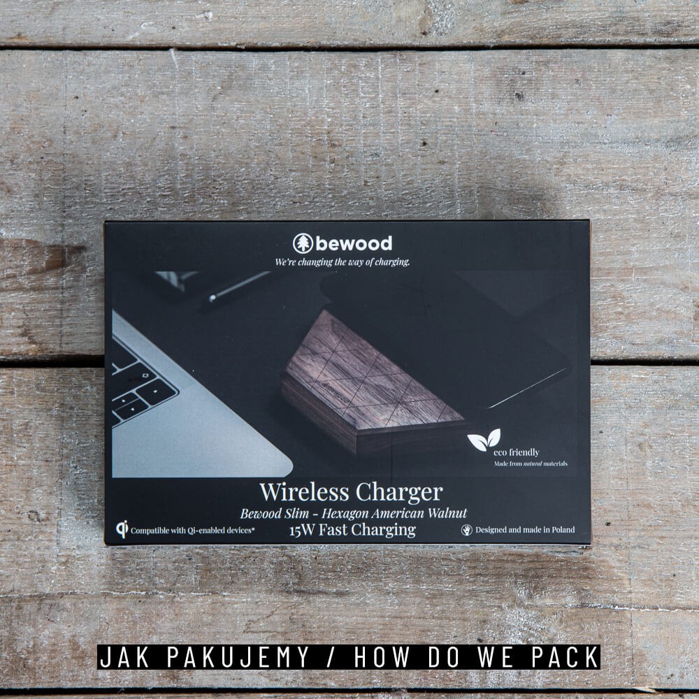 Ładowarka indukcyjna Bewood Slim Hexagon QI 15W Orzech (10)