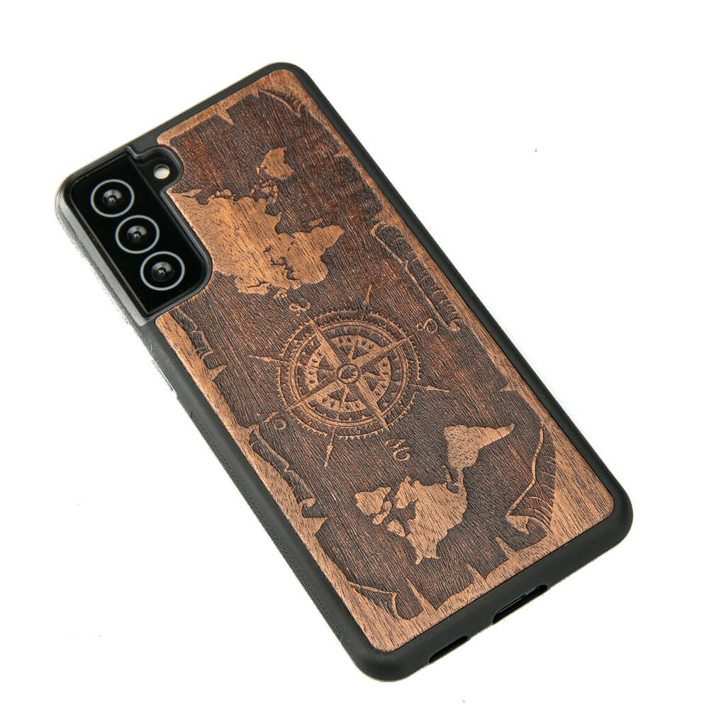 Samsung Galaxy S21 FE Compass Merbau Wood Case (2)