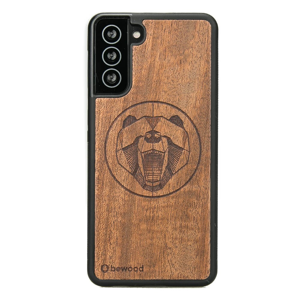 Drewniane Etui na Samsung Galaxy S21 FE NIEDŹWIEDŹ MERBAU (1)