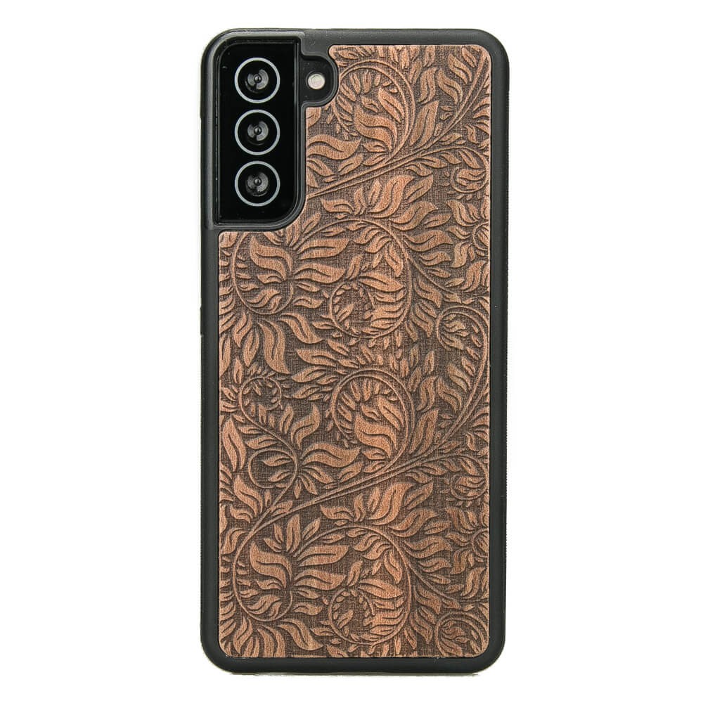 Drewniane Etui na Samsung Galaxy S21 FE LIŚCIE JABŁOŃ (1)