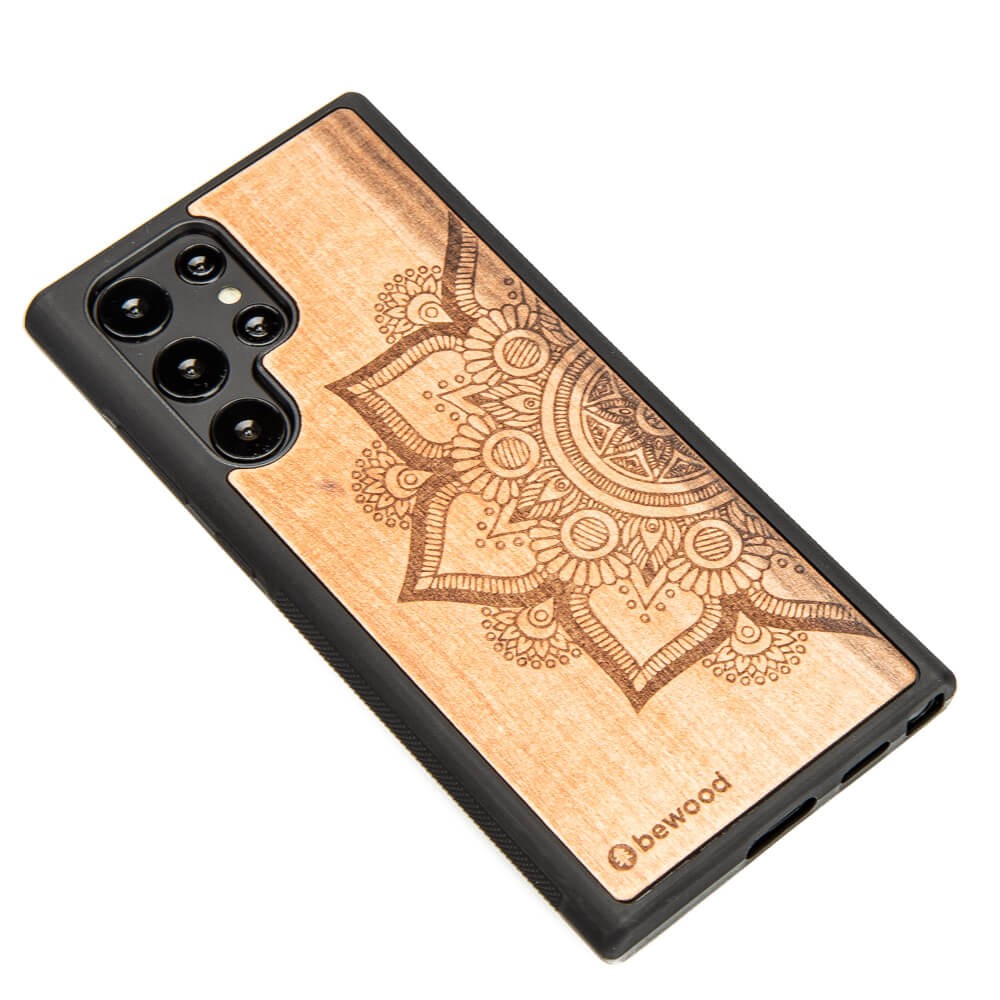Drewniane Etui na Samsung Galaxy S22 Ultra MANDALA JABŁOŃ (2)
