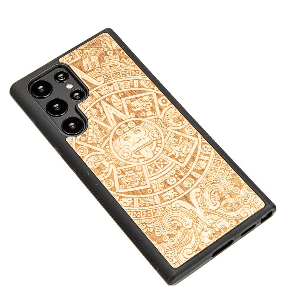 Drewniane Etui na Samsung Galaxy S22 Ultra KALENDARZ AZTECKI ANIEGRE (2)
