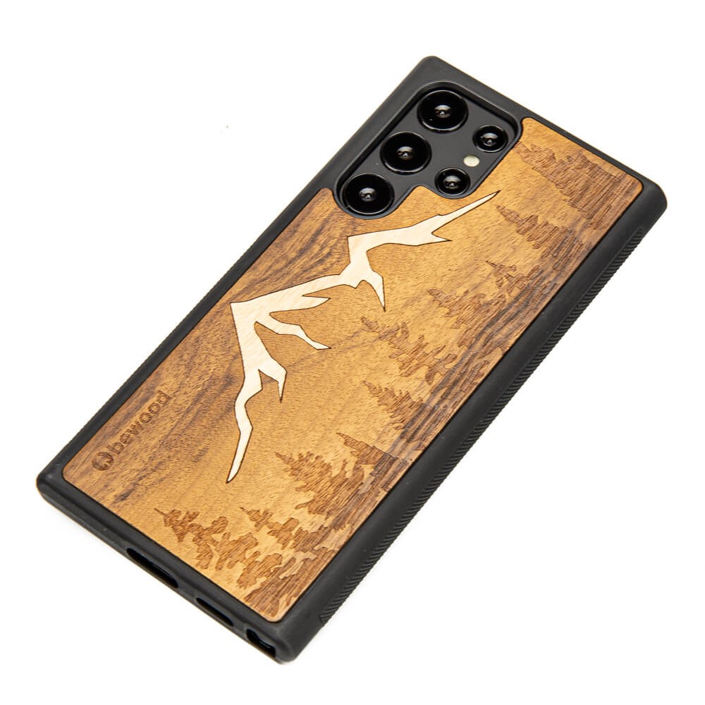 Samsung Galaxy S22 Ultra Mountains Imbuia Wood Case (2)