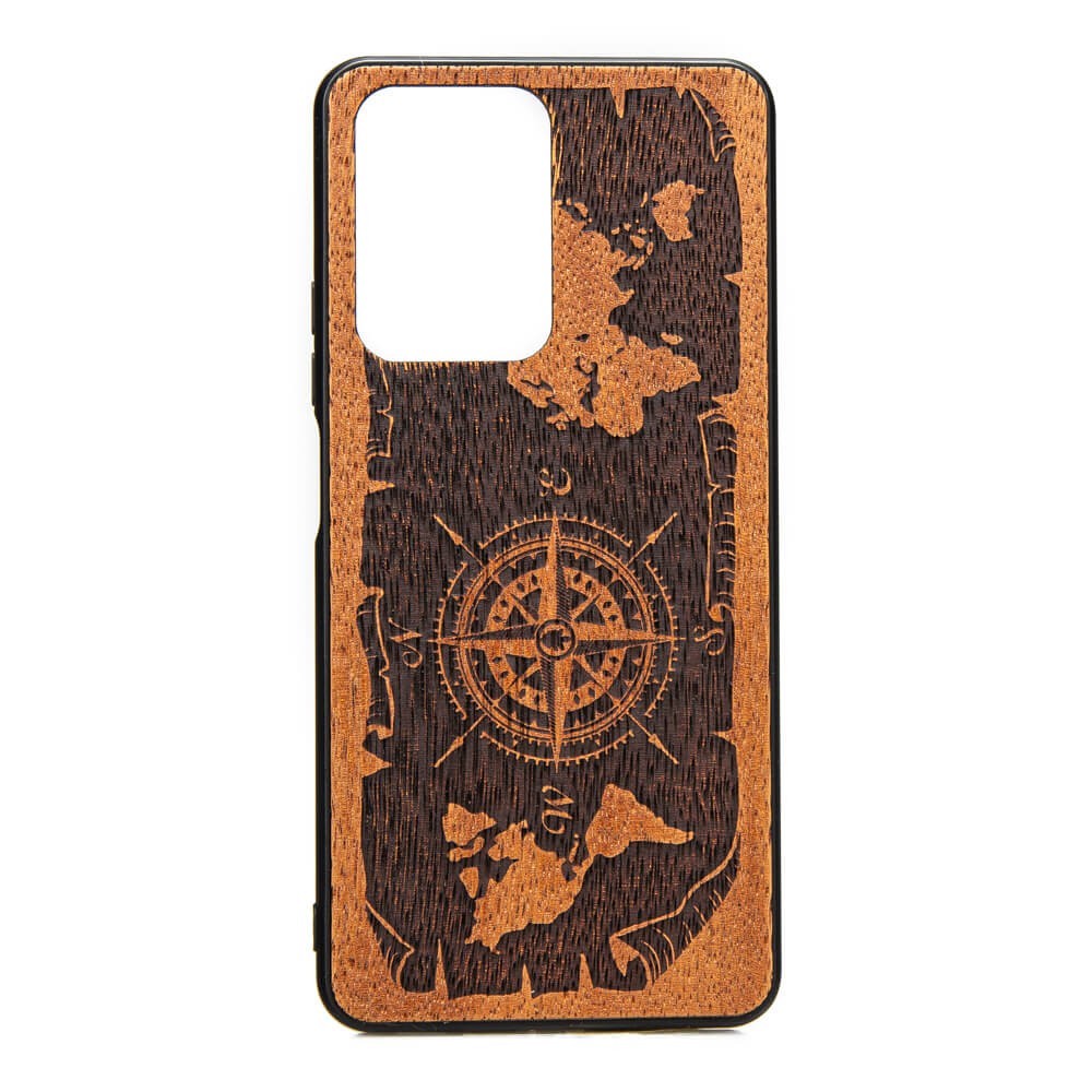Drewniane Etui Xiaomi 11T / 11T Pro RÓŻA WIATRÓW MERBAU (1)