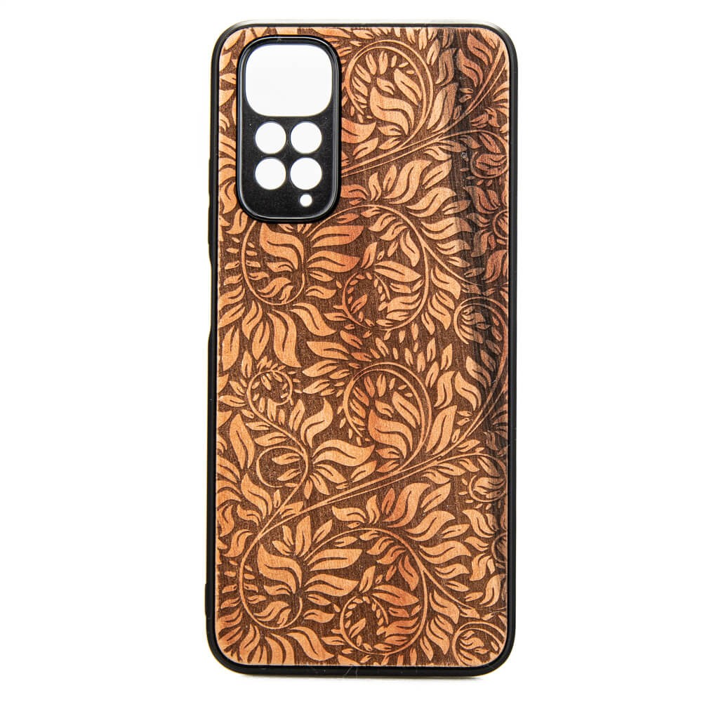 Drewniane Etui Xiaomi Redmi Note 11 / 11S LIŚCIE JABŁOŃ (1)
