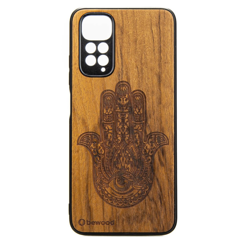 Drewniane Etui Xiaomi Redmi Note 11 / 11S HAMSA IMBUIA (1)
