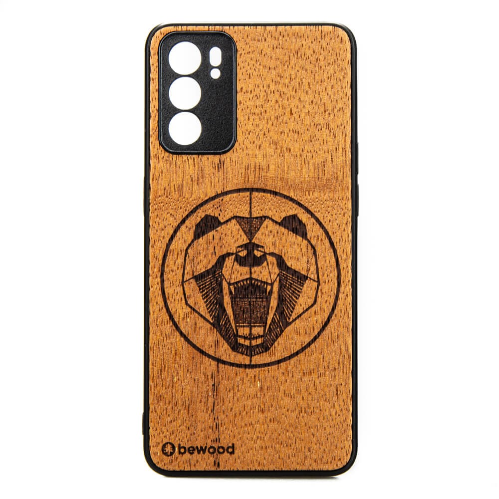 Drewniane Etui Oppo Reno 6 5G NIEDŹWIEDŹ MERBAU (1)