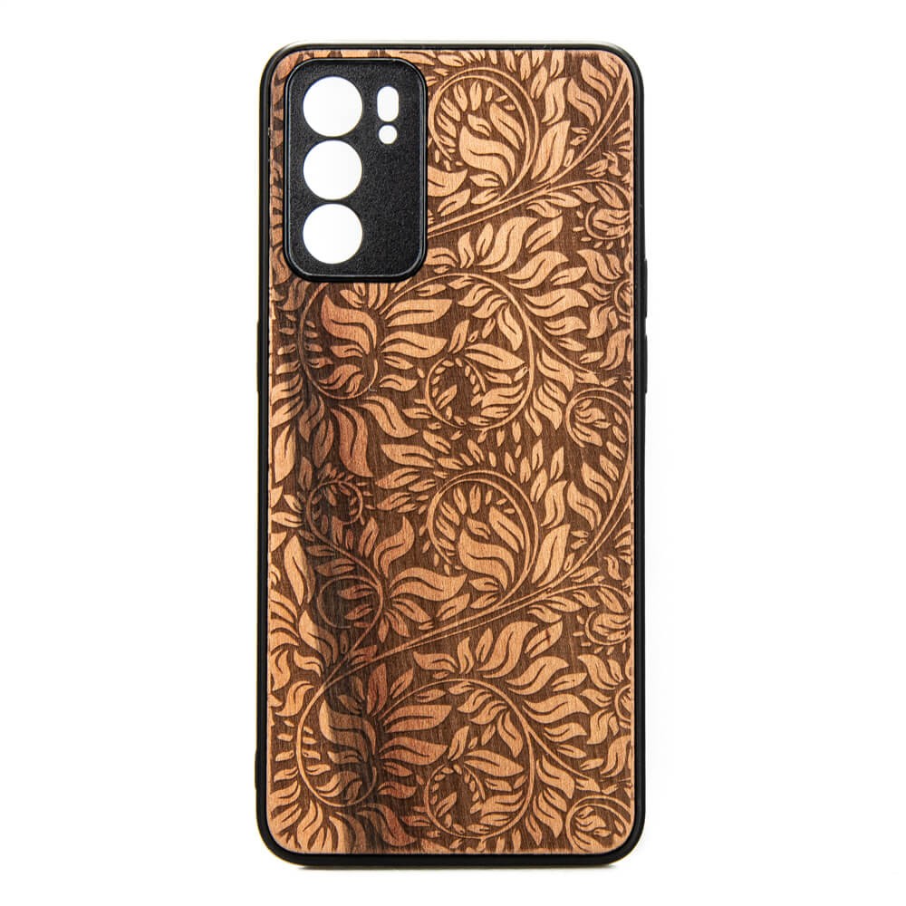 Drewniane Etui Oppo Reno 6 5G LIŚCIE JABŁOŃ (1)