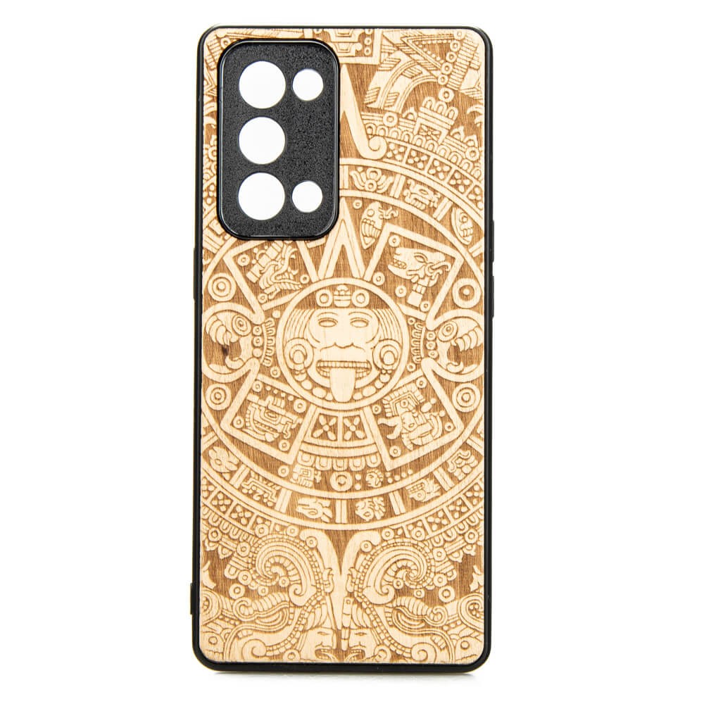 Oppo Reno 6 Pro Aztec Calendar Anigre Wood Case (1)