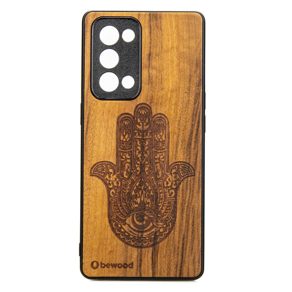 Drewniane Etui Oppo Reno 6 Pro HAMSA IMBUIA (1)