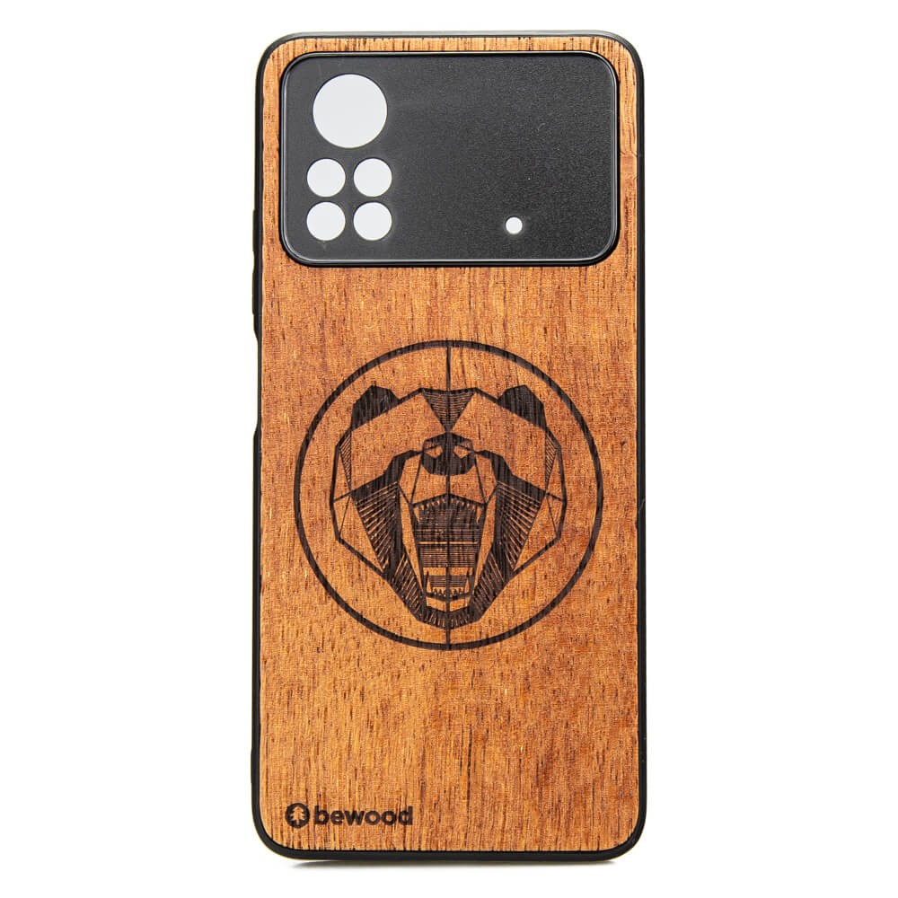 Drewniane Etui Xiaomi POCO X4 Pro 5G NIEDŹWIEDŹ MERBAU (1)