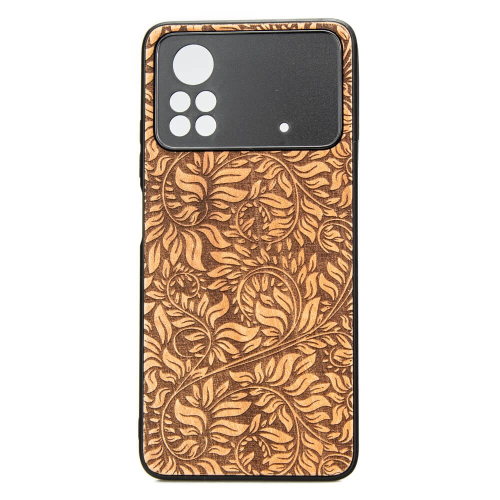 Drewniane Etui Xiaomi POCO X4 Pro 5G LIŚCIE JABŁOŃ (1)