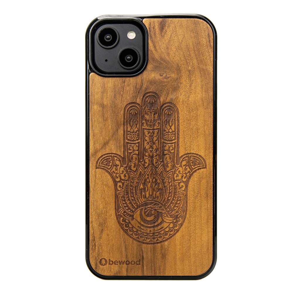 Drewniane Etui Bewood na iPhone 14 Plus HAMSA IMBUIA (1)