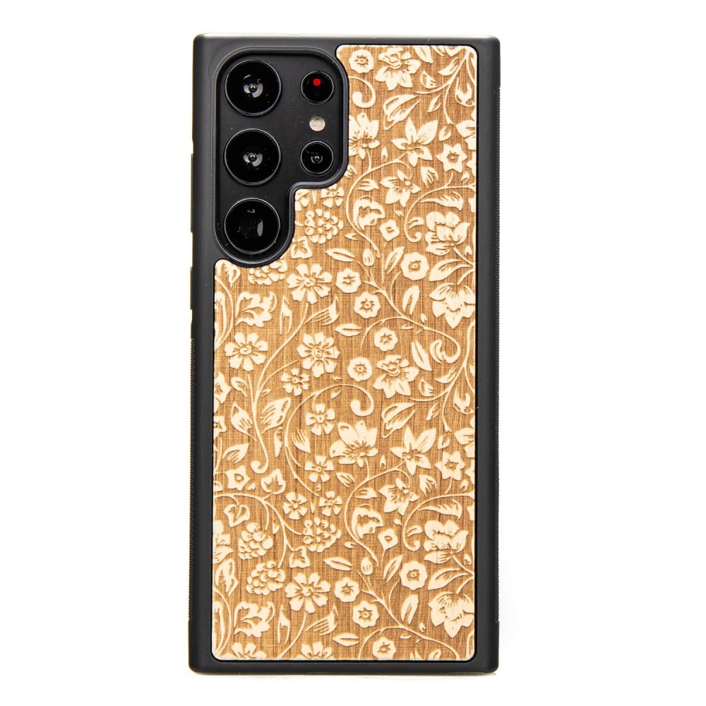 Drewniane Etui Bewood na Samsung Galaxy S23 Ultra KWIATY POLNE ANIEGRE (1)