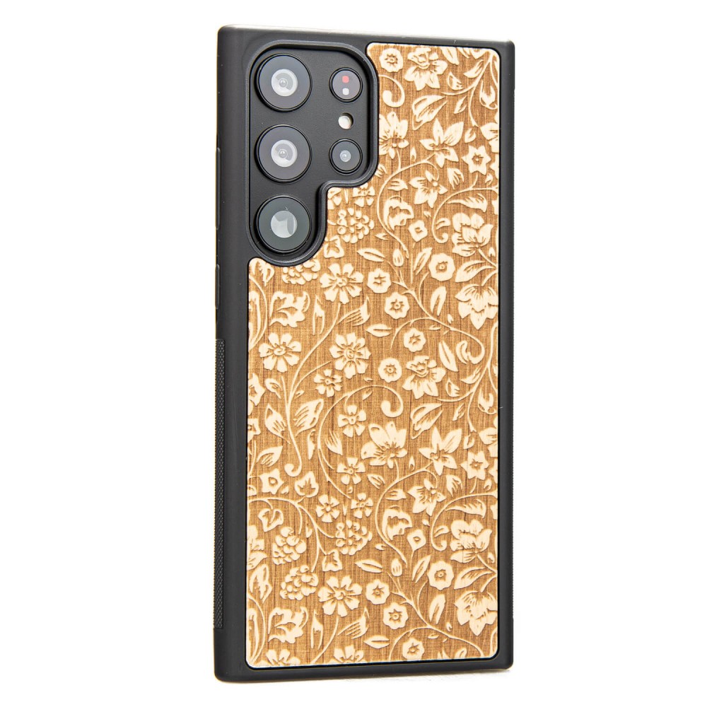 Drewniane Etui Bewood na Samsung Galaxy S23 Ultra KWIATY POLNE ANIEGRE (2)