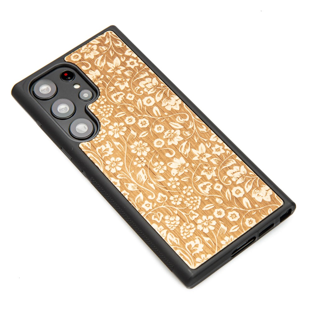Drewniane Etui Bewood na Samsung Galaxy S23 Ultra KWIATY POLNE ANIEGRE (3)