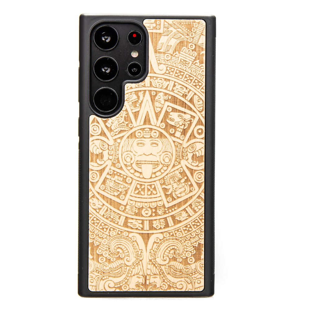 Drewniane Etui Bewood na Samsung Galaxy S23 Ultra KALENDARZ AZTECKI ANIEGRE (1)
