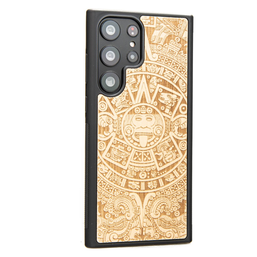 Drewniane Etui Bewood na Samsung Galaxy S23 Ultra KALENDARZ AZTECKI ANIEGRE (2)