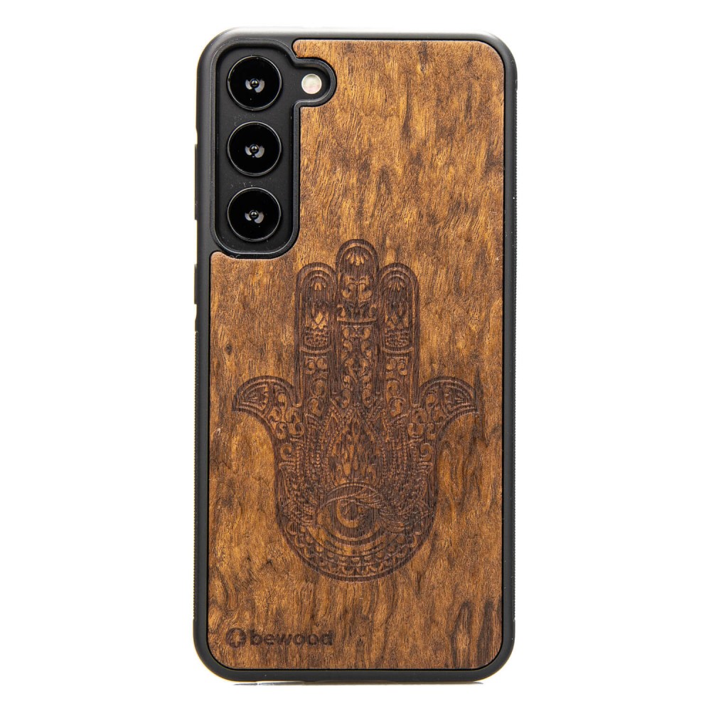 Drewniane Etui Bewood na Samsung Galaxy S23 Plus HAMSA IMBUIA (1)