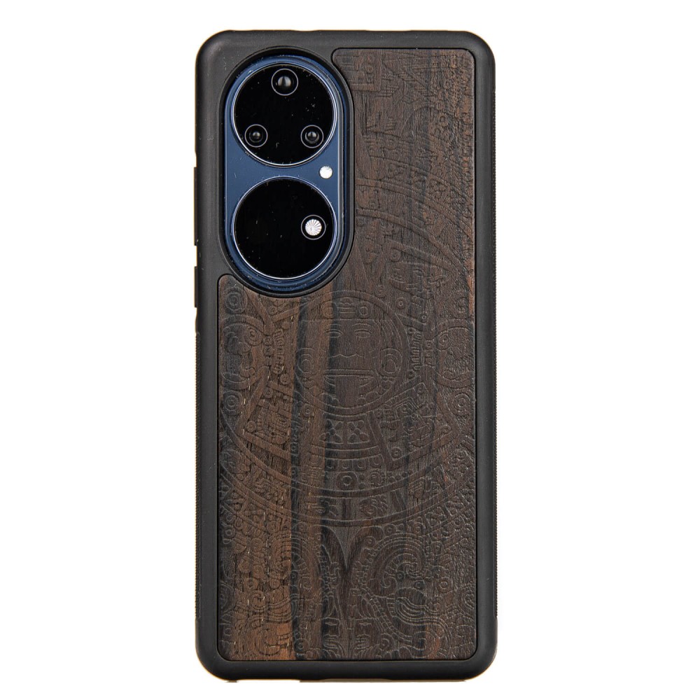 Huawei P50 Pro Aztec Calendar Ziricote Bewood Wood Case (1)