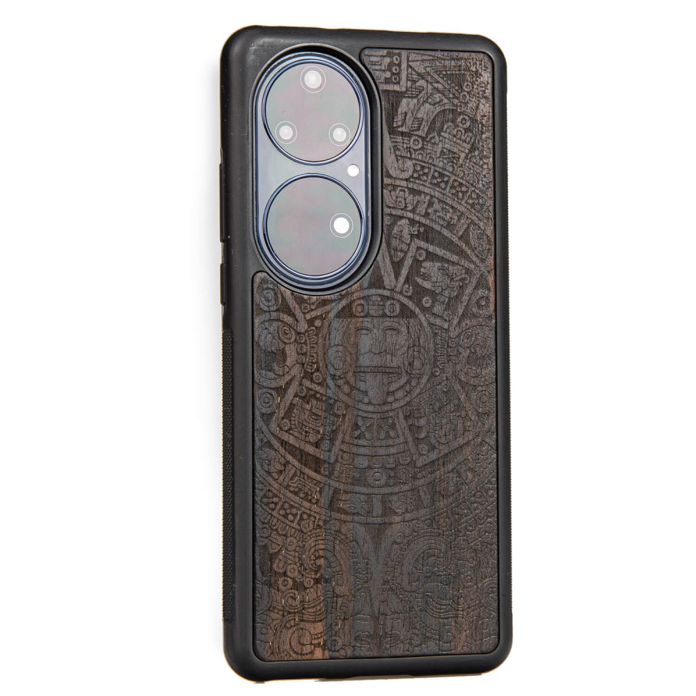 Huawei P50 Pro Aztec Calendar Ziricote Bewood Wood Case (2)