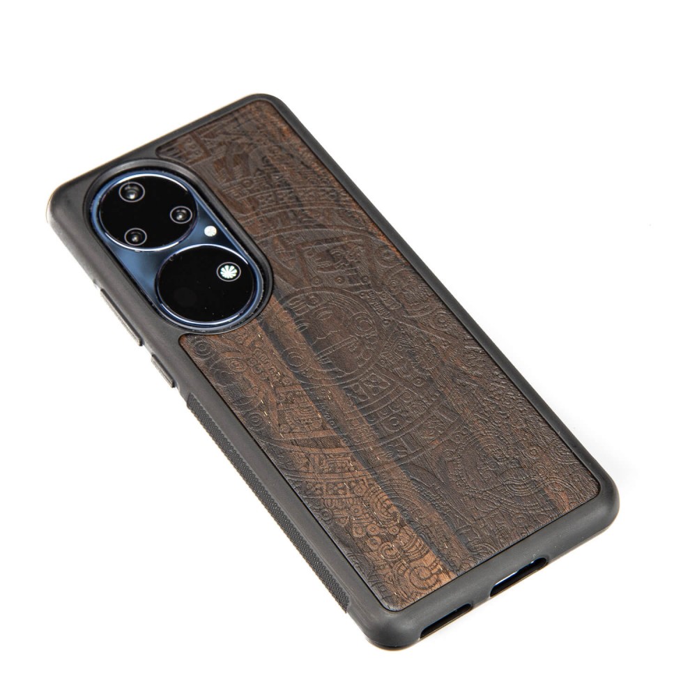 Huawei P50 Pro Aztec Calendar Ziricote Bewood Wood Case (3)