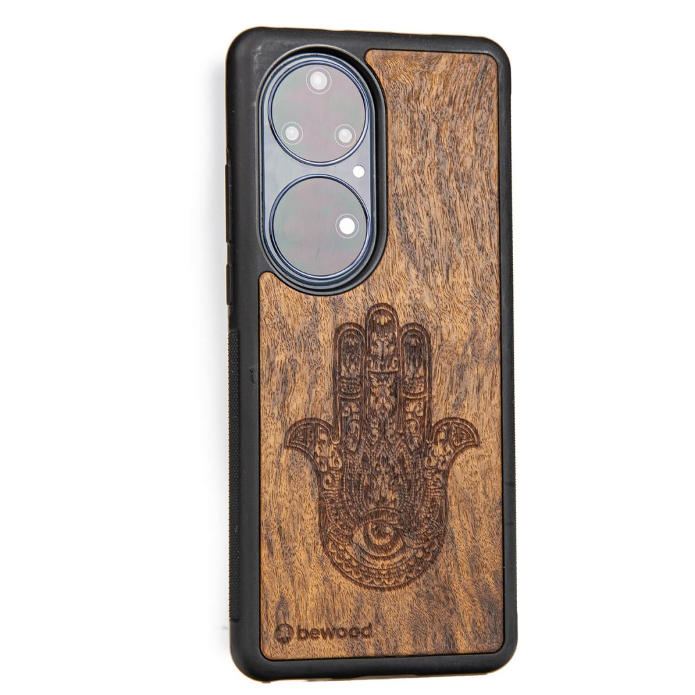 Drewniane Etui Bewood Huawei P50 Pro HAMSA IMBUIA (2)