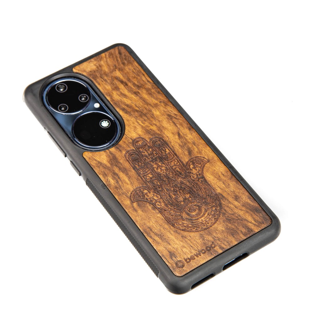 Drewniane Etui Bewood Huawei P50 Pro HAMSA IMBUIA (3)