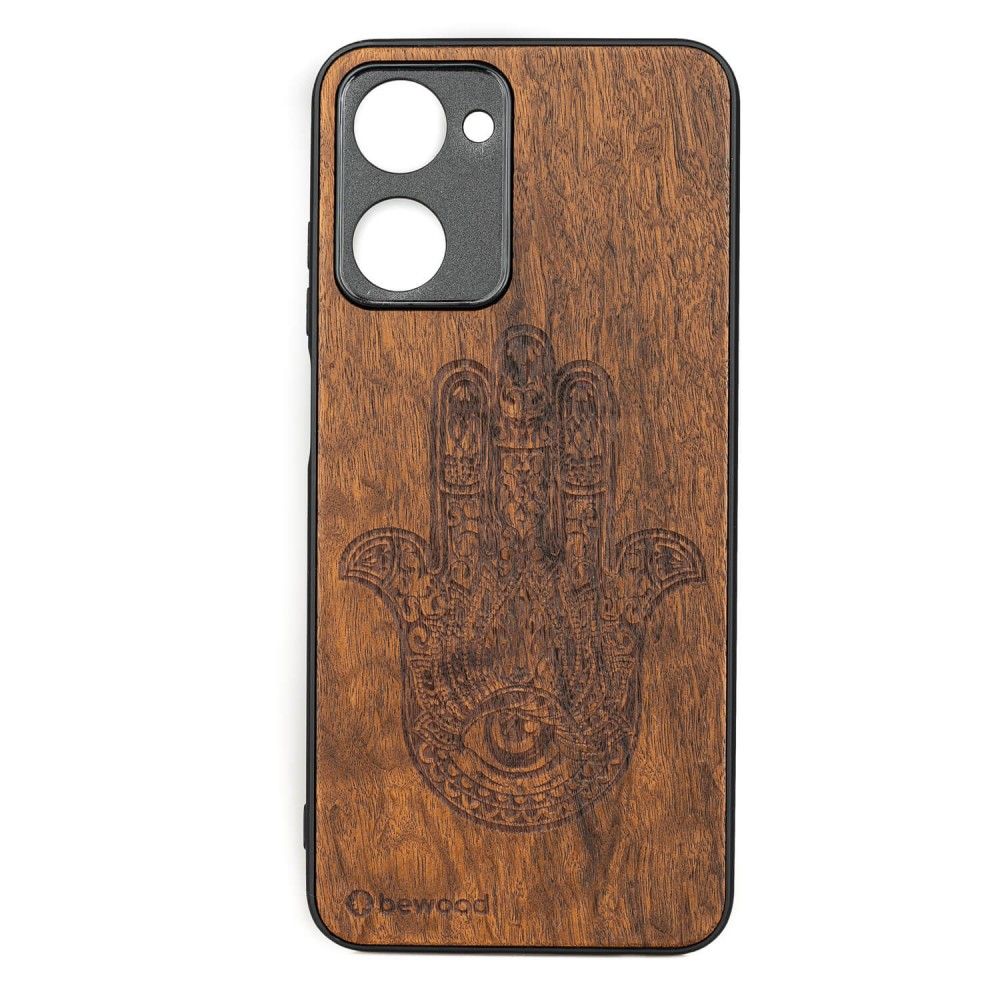 Drewniane Etui Bewood Realme 10 4G HAMSA IMBUIA (1)