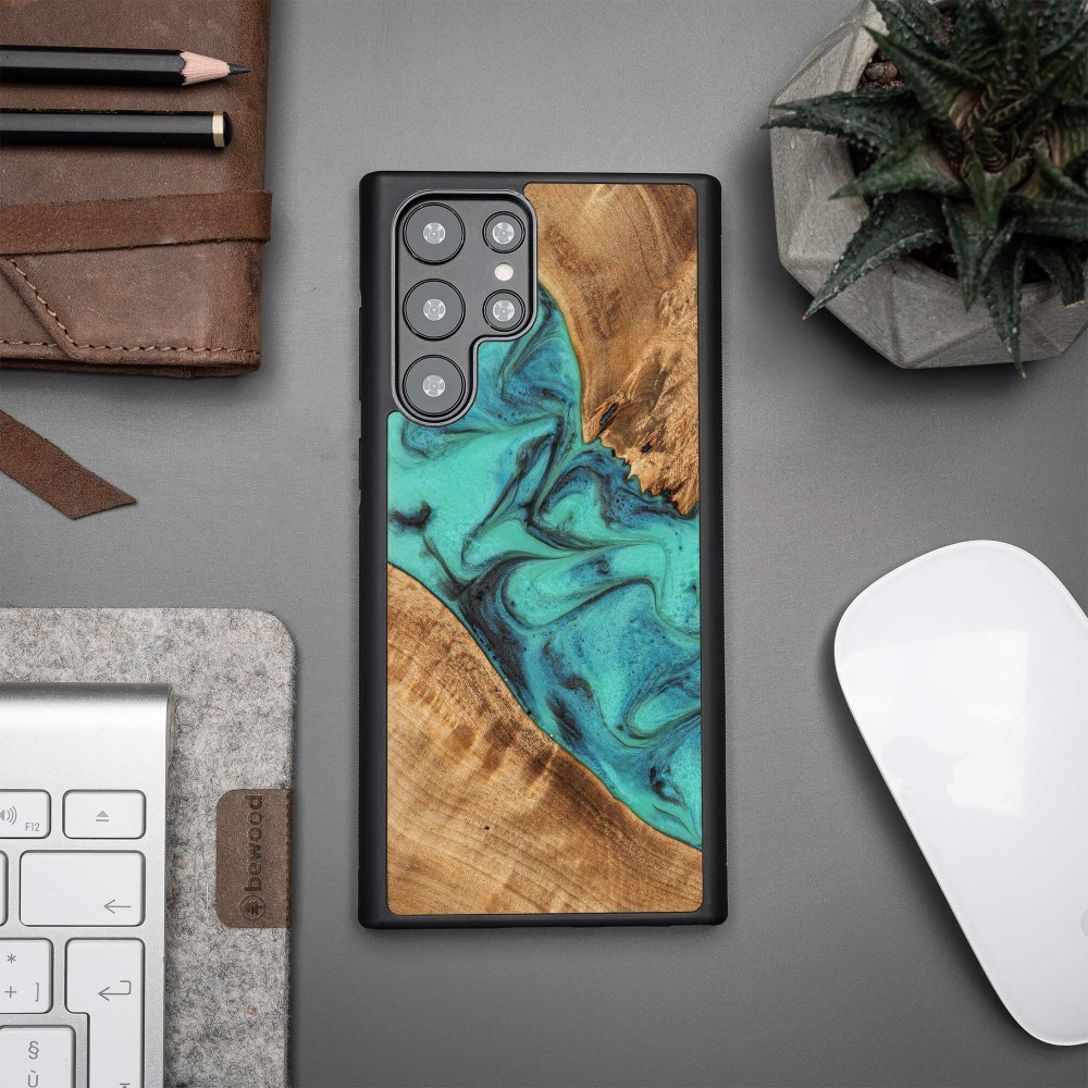 Etui Bewood Unique na Samsung Galaxy S22 Ultra - Turquoise (3)