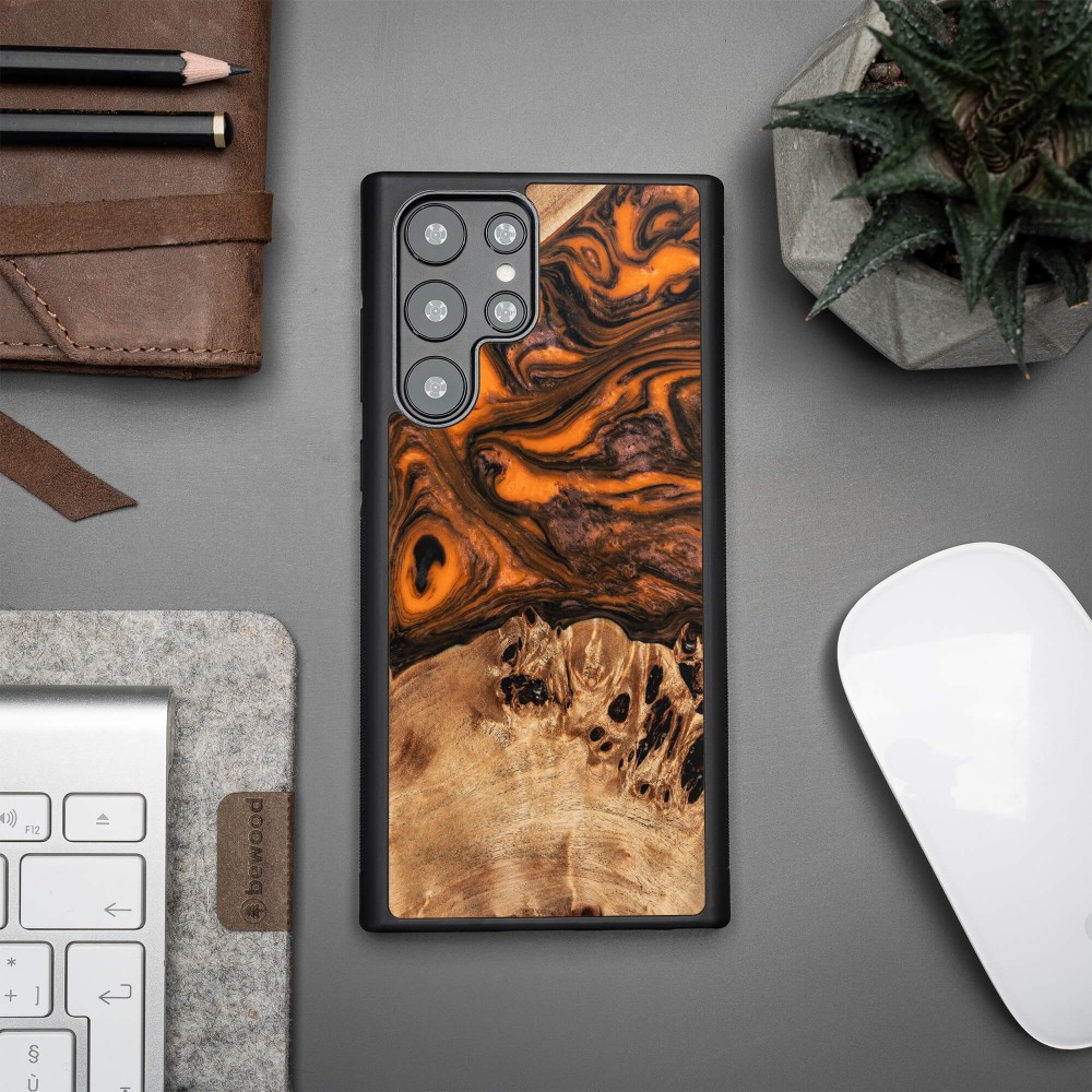 Etui Bewood Unique na Samsung Galaxy S22 Ultra - Orange (3)